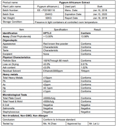 Professional supplier for Pygeum africanum Extract-EverforEverBio